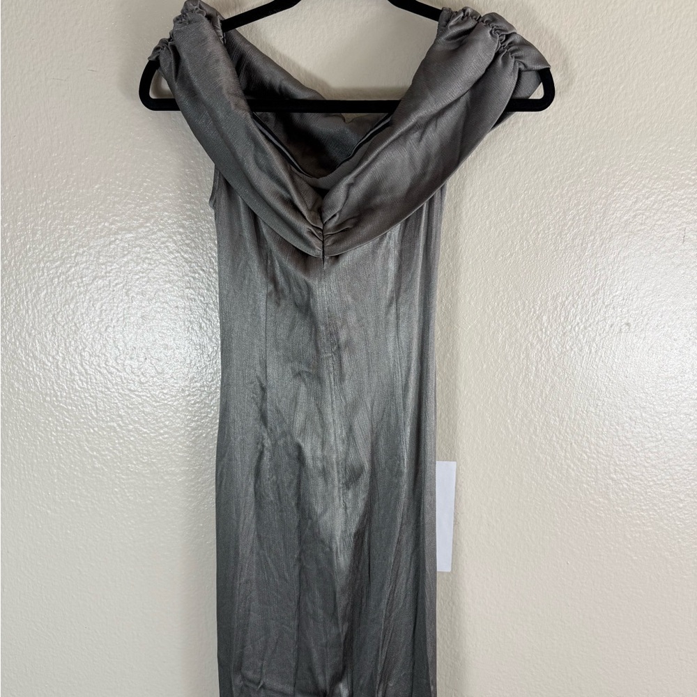 Michael Costello Gray Silver Maxi Gown - Picture 4 of 9